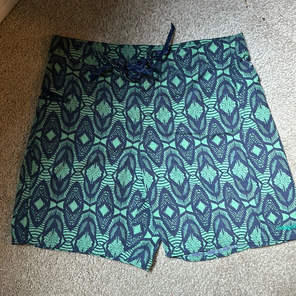 Patagonia Green and Blue Board shorts